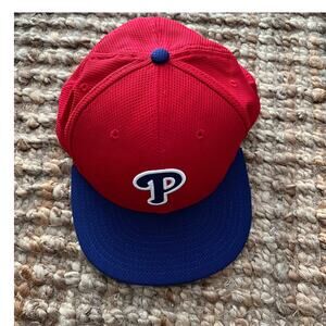 Philadelphia Phillies New Era 59FIFTY Fitted Cap Red Blue Size7 5/8 -NWOT-Unisex